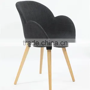 Promotional Colorful Fabric Seat Solid Wood Chair Frame in Dining Chairs thumbnail-3