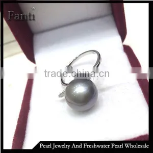 Tahiti Pearl Price Round Sea Pearl Price Wholesale Pearl Ring Real 925 Silver Ring thumbnail-1
