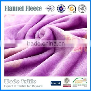 100% Polyester Knitted Printed Cheap Flannel Fleece Fabric For Long Robes thumbnail-1