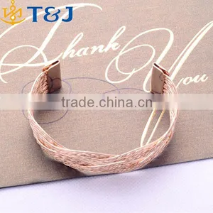 >>>European Style Women Girl Modern Jewelry Silver And Gole Plated Open Cuff Bangles Bracelets/ thumbnail-1