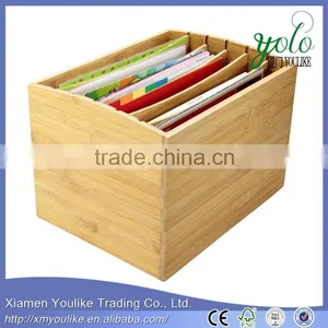 5 Compartments Document Organiser Storage Bamboo Desktop File Sorter thumbnail-4