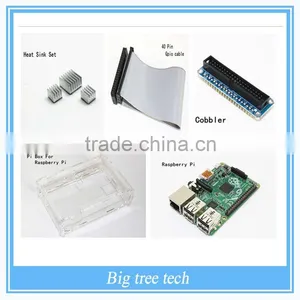 5 IN 1 Raspberry Pi Model B Plus Board + 3 Heat Sinks + Pi Cobbler GPIO + 1 Board Case L+1pcs Cable thumbnail-1