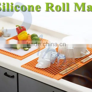 Silicone Household Products Tools Kitchenware Dishes Drainer Kitchen Sink Roll Mat Foldable Glass Cup Plate Rack 75761 thumbnail-1