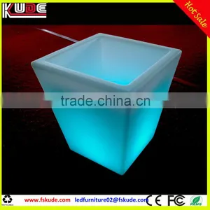 LED Light Flower Pot Modern Indoor Low Square Planter Pot With LED Light thumbnail-3