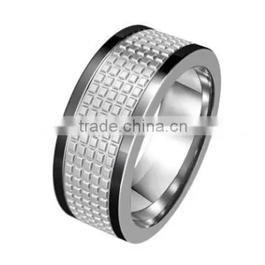 Black Plating Titanium Jewelry Men's Ring , Tungsten Carbide Rings for Men thumbnail-3