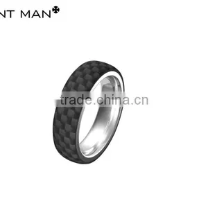 China Manufacturer of Black Carbon Fiber Band Tungsten Carbide Ring Band thumbnail-5