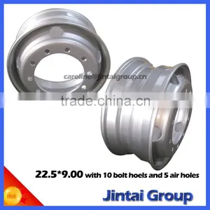 Steel Wheel for STR 22.5x9.00 With 10 Bolt Holes and 5 Air Holes From China Mailand Manufacture thumbnail-1