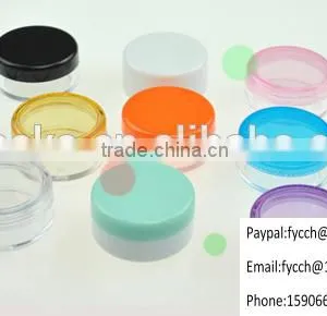 3g Green Plastic Jar Container With Plastic Lid Cap thumbnail-2