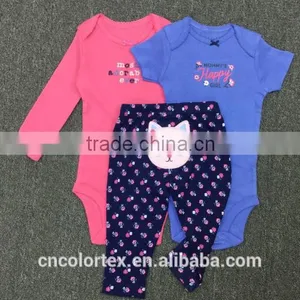 Spring and Autumn Baby Romper Suit With Cute Animal Pattern 3pcs Set Romper+pants thumbnail-2