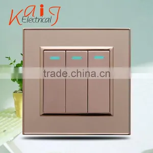 Wall Mount 3 Gang Light Switch With Led Indicator thumbnail-1