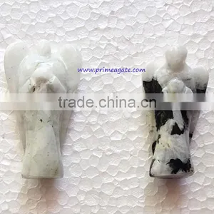 Pretty Rainbow Moonstone 2INCH Angels | Metaphysical Gemstone Angels - Prime Exports thumbnail-1