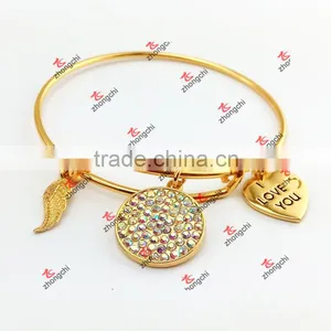 Adjustable Brass Wire Bangles Gold Plated Expandable Wire Bangle Gifts thumbnail-1