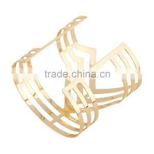 Multilayer Punk Women Cuff Wide Bangles Opened Alloy Bracelets Jewelry Gold & Silver Colors Fashion Accessories thumbnail-4