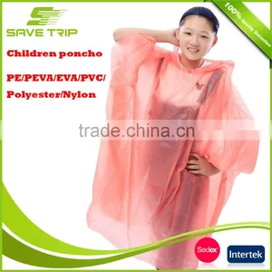 2016 Raincoat Wholesale Fashionable Waterproof Children Poncho With Hood thumbnail-1
