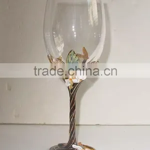 Red Wine Glass/glass Goblet/glassware/pewter Design Enamel Color thumbnail-1