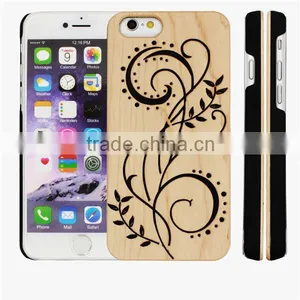 Elegance Blossom Flower Hollow Out PC/TPU & Wood Two in One Phone Case for Iphone 6 thumbnail-1