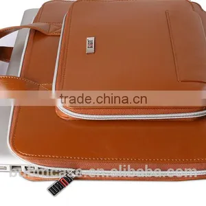 Fashionable PU Leather BUBM BROWN Waterproof Solid Color Tablet Computer Sleeve Case thumbnail-4