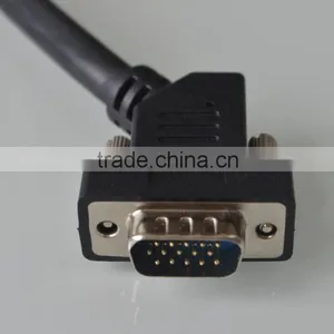3ft Premium Shielded HD15 VGA/SXGA Male to Female Cable With 45 Degree Angled Female Connector thumbnail-1