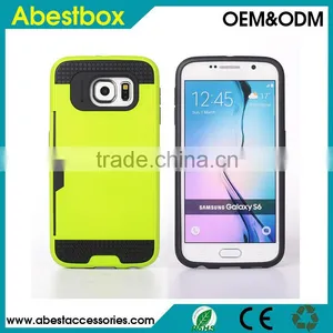 For Samsung Galaxy S6 Brushed Combo Case With Card Slot, for S6 G9200 TPU+PC Hybrid Cover Cases thumbnail-4