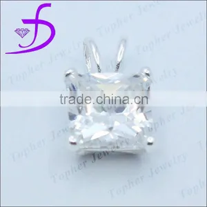 Wholesale 925 Sterling Silver Zircon Solitaire Pendant thumbnail-1