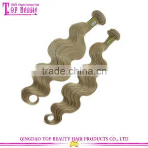 New Products Wholesale 7a Russian Hair Body Wave Sew in Human Hair Extensions Blonde #22 thumbnail-3