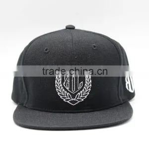 Black Flat Visor Snap Back Cap Free Snapback Hat Wholesale in China thumbnail-2