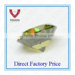 Brilliant Olive Green Cubic Zirconia Round 6.00mm CZ thumbnail-2
