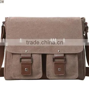 Made in China High Quality Men's Vintage Canvas Messenger Shoulder Bag Crossbody Sling School Bags Satchel thumbnail-3