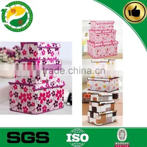 Eco-Friendly Foldable Clothes Sundries Storage Case Container Box With Lids thumbnail-1