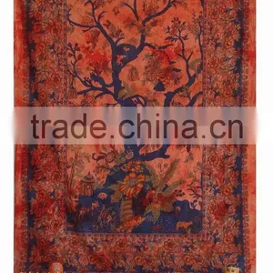 Tree of Life Tapestry Wall Hanging Twin Cotton Bedspread Bohemian Indian Tapestries Wholesale China Gift Decor Art thumbnail-1