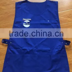 Blue Cobbler Apron With Front Pockets and Adjustable Side Ties thumbnail-1