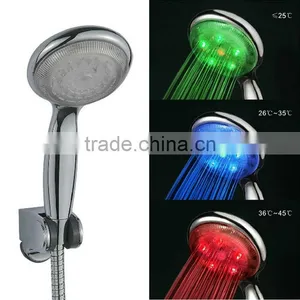 RGB Multicolor Color-Changing LED Bathroom Showerhead With Water Pressure Sensor thumbnail-1