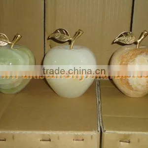 Best Salling PAKISTANI SUPPLIER NICE & SHINE ONYX APPLE WITH BRASS LEAF HANDICRAFTS thumbnail-5