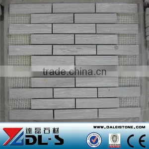 White Wood Marble Mosaic Tile 12x12 Rectangular Small Pieces Polished Price thumbnail-1