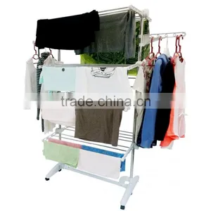 Clothes Airer - 4 Tier Foldable Laundry Drying Clothes Rack Stainless Steel thumbnail-1