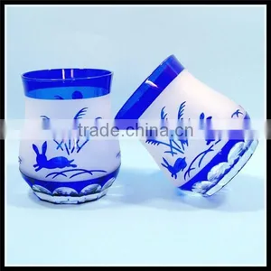 Custom Sandblasting Cute Rabbit Glass Tumbler Drinking thumbnail-2
