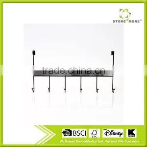 Store More Over The Doorback 6 Hook Organizer Rack - Black thumbnail-1
