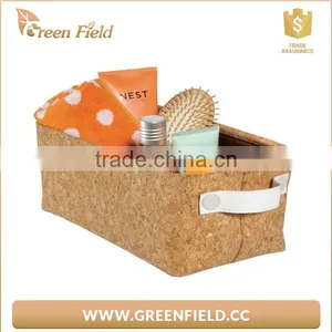 Cork Storage Basket With Handle Toiletry Cork Storage Bag thumbnail-2