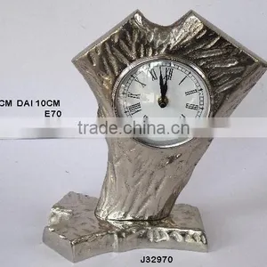 Tree Trunk Style Cast Aluminium Table Clock on a Base Other Finishes Available thumbnail-1
