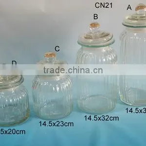 Four Sizes Clear Cylinder Glass Stash Jar With Glass Lid/apothecary Jar thumbnail-1