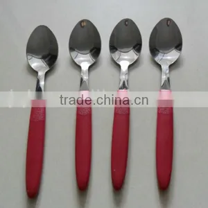 Plastic Colored Handle Fork and Spoon thumbnail-1