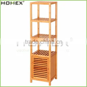 5 Tier Natural Bamboo Floor Tower Storage Cabinet Multifunctional Display Rack/Homex_FSC/BSCI Factory thumbnail-1