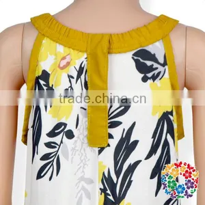 Boutique Newborn Baby Outfit Vintage Grey Yellow Floral Jumpsuit thumbnail-6