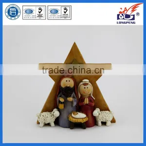 The Holy Family of Christ,Resin Nativity Star Statue,Holy Family Nativity Stable and Star thumbnail-1