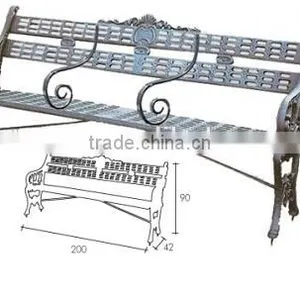 City Garden Bench by Cast Iron Materials With Length 2 Meter thumbnail-1