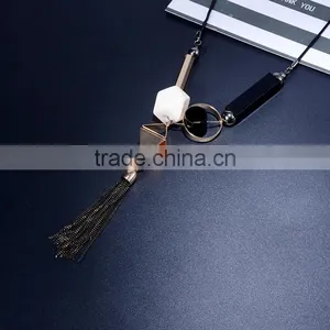 Geometric Necklace Assorted Irregular Pattern Beads Chain Necklace Chain Tassel Long Sweater Necklace thumbnail-1