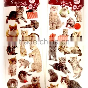 Vivid Animal Embossed Paper Sticker, Paper Sticker With Cat Pattern for Decoration thumbnail-6