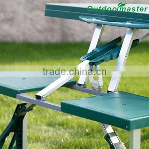 Garden ABS Plastic 4 Seats Folding Aluminum Suitcase Picnic Table thumbnail-2