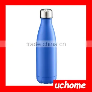 UCHOME 17 OZ/500 ML Food Grade Double Wall Vacuum Flask Insulated 18/8 Stainless Steel Swell Cola Shaped Water Bottle thumbnail-3