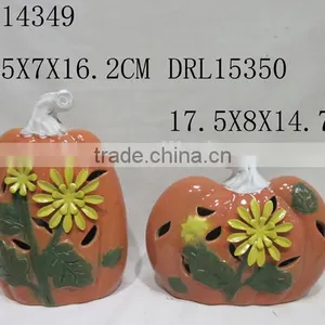 Halloween Ceramic Pumkin With LED Light thumbnail-1